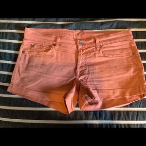 Peach Color Denim Shorts
